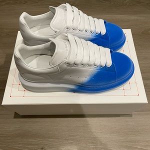 Alexander McQueen Oversized Blue Velvet Spray Sneaker